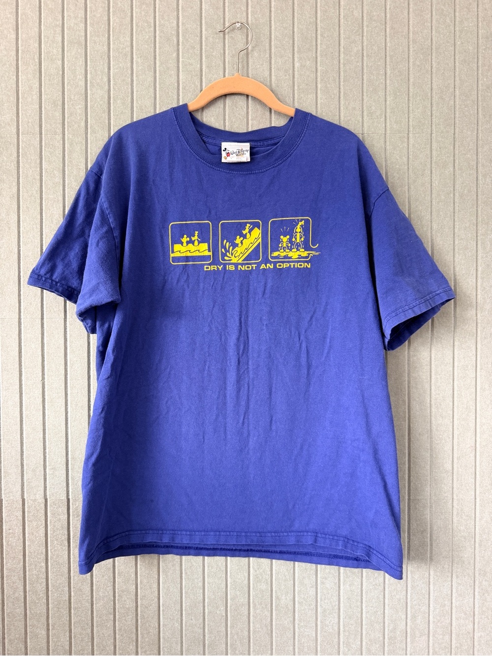 Disney Blue Short Sleeve Tee with Yellow Graphic - Dry Is Not An Option VTG
